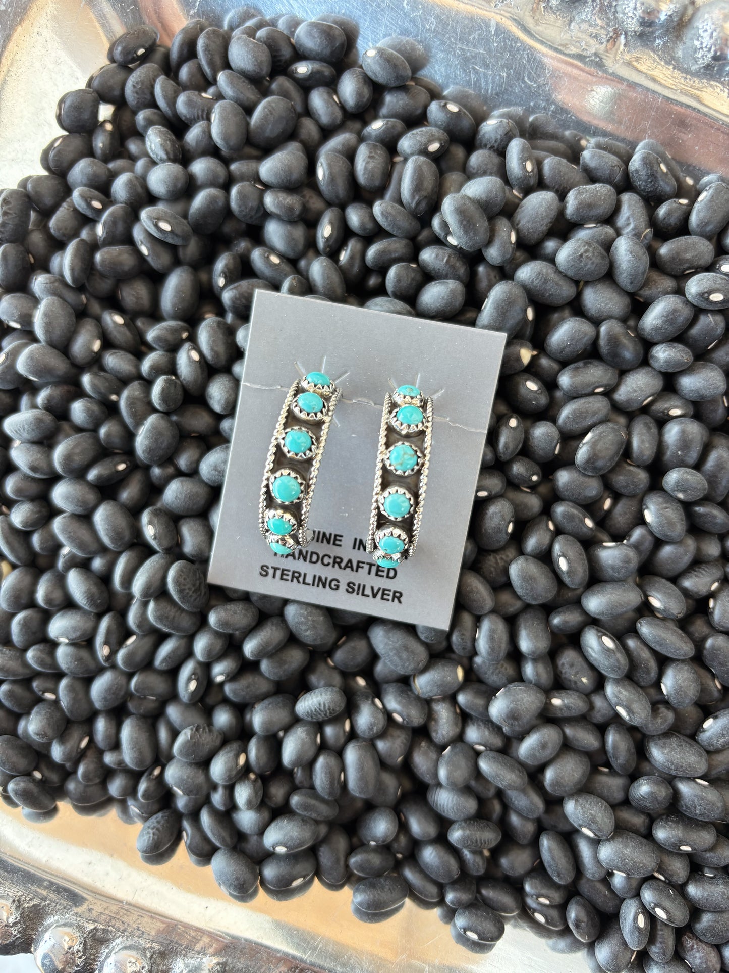 Turquoise hoop earrings