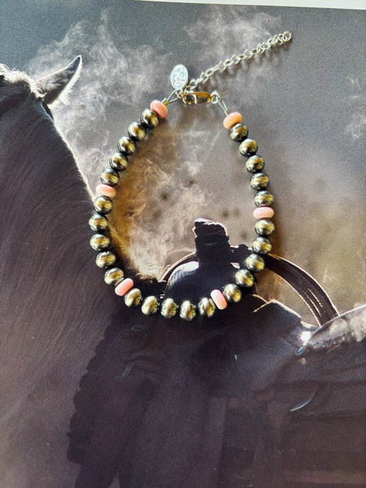 Pink conch bracelet