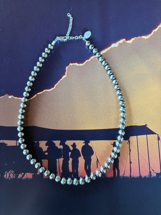 6mm sterling silver pearl necklace