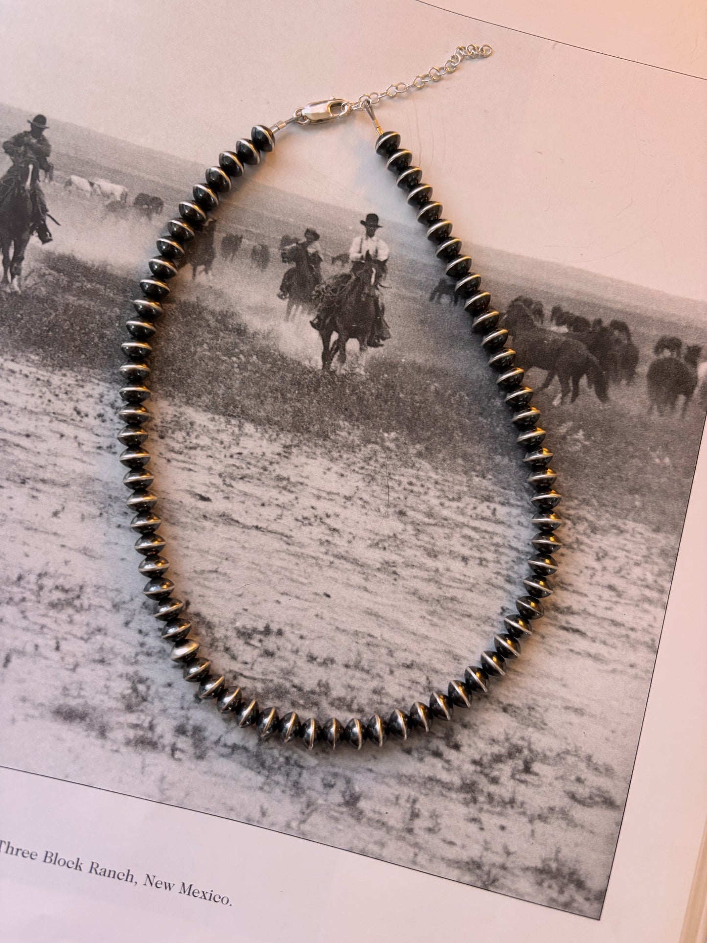 Sterling silver saucer pearl necklace