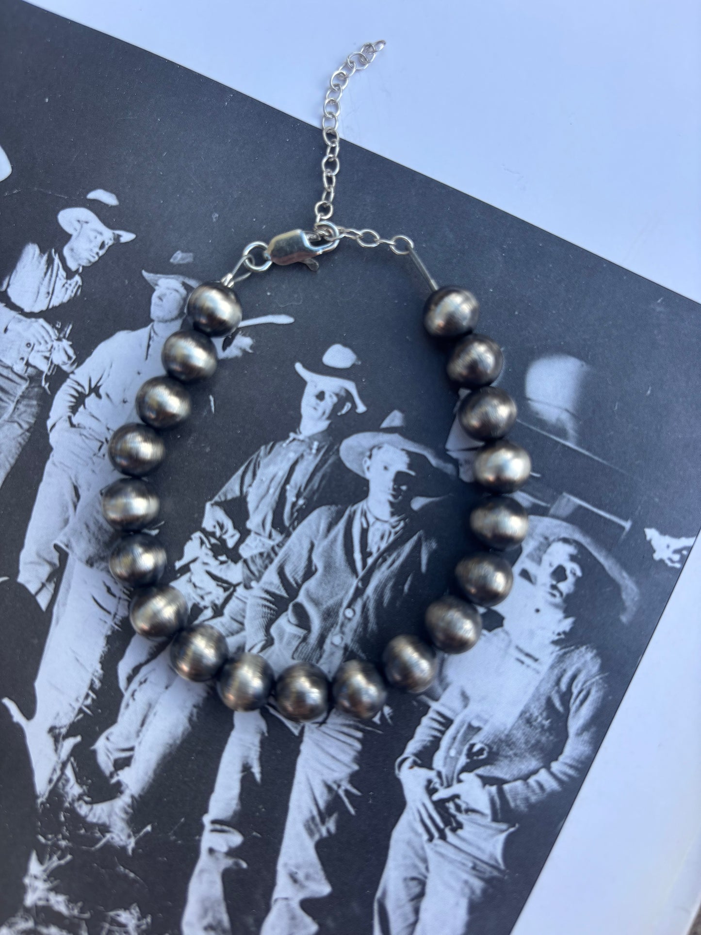 8mm sterling silver pearl bracelet