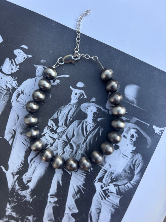 8mm sterling silver pearl bracelet