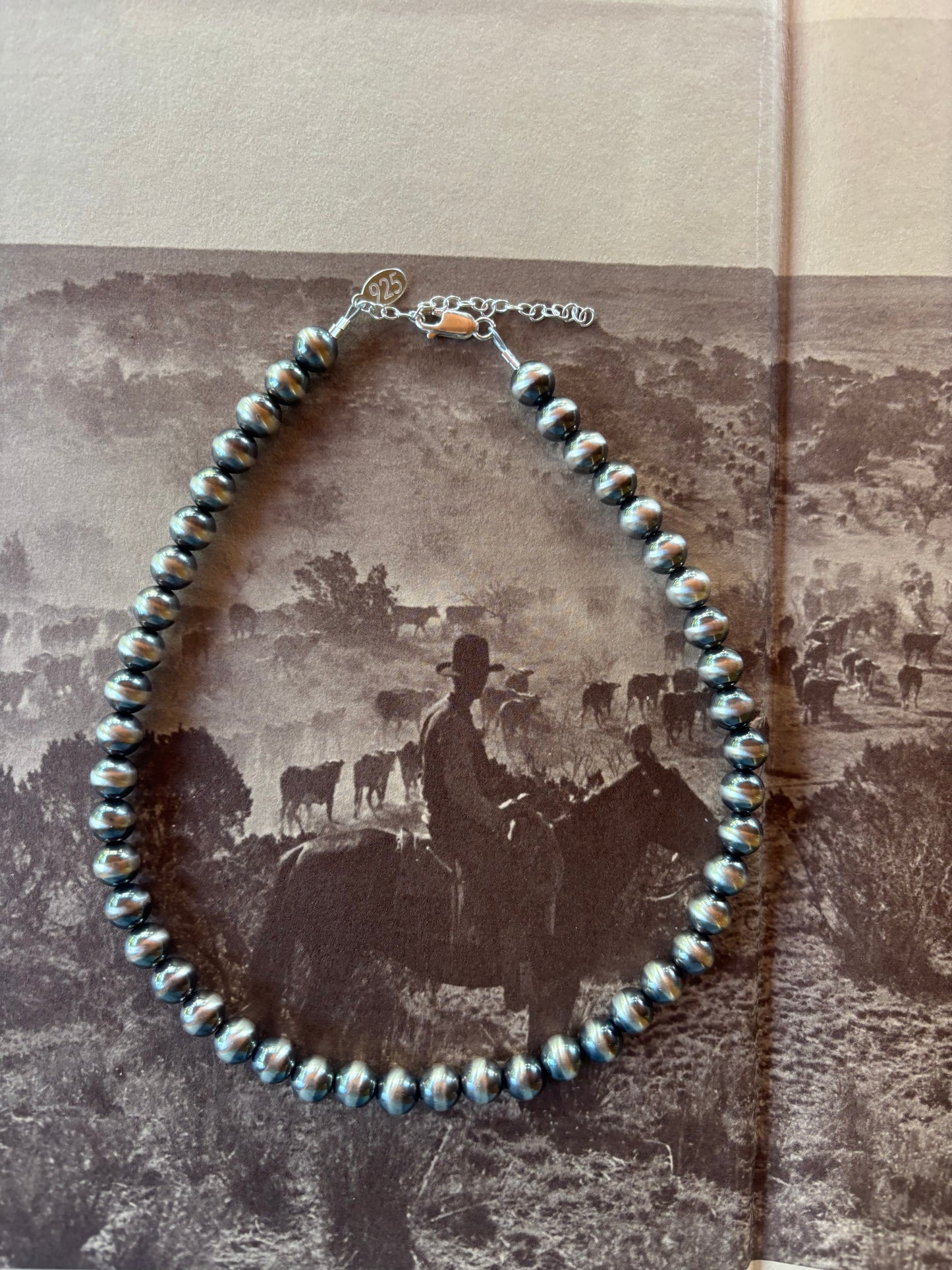 8mm sterling silver pearl necklace