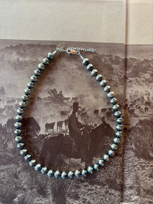 8mm sterling silver pearl necklace